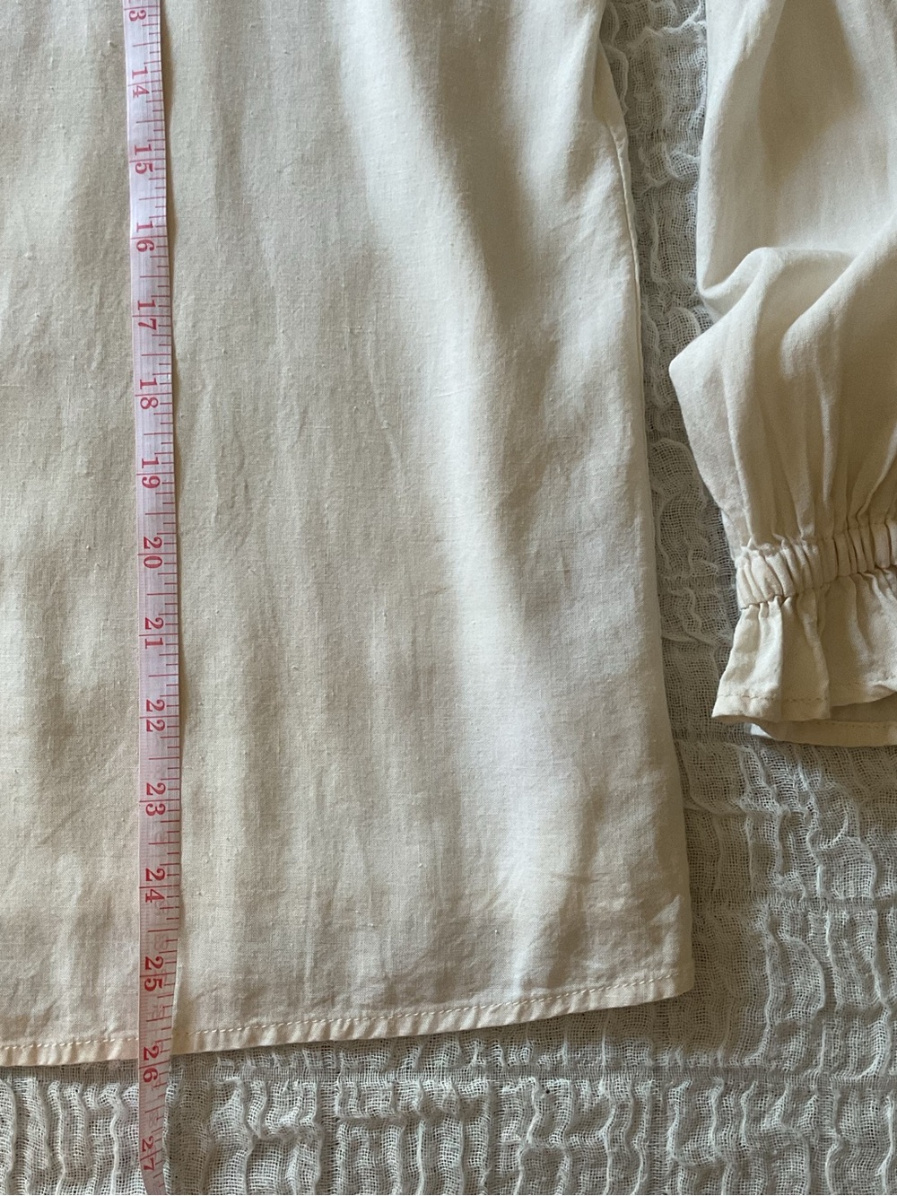 Source Unknown Cream Ruffle-Neck Button-Down Blouse - Picture 5 of 5